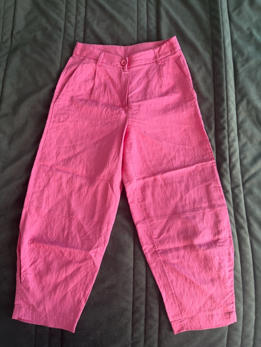Girls' Bright Pink Cropped Pants